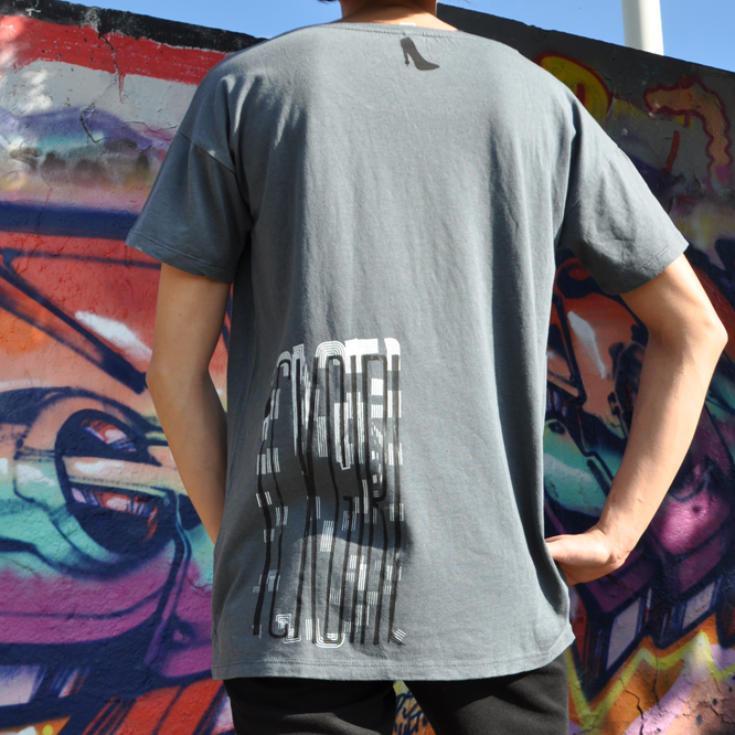 ICKGIRL-ClassicT-ICKGIRL Backprint Artwork BLACK Color Navy-GREY Size-S